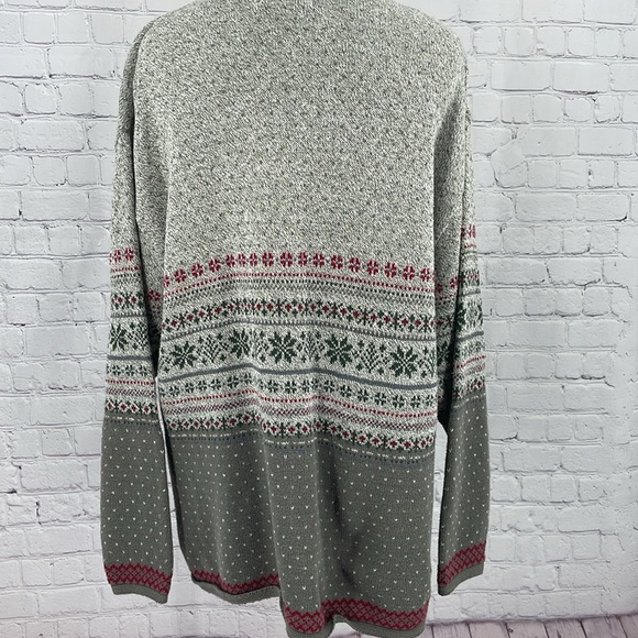Traverse Bay Woolen Co. Large Made in USA Fair Isle Snowflake Women’s Sweater - Picture 5 of 6